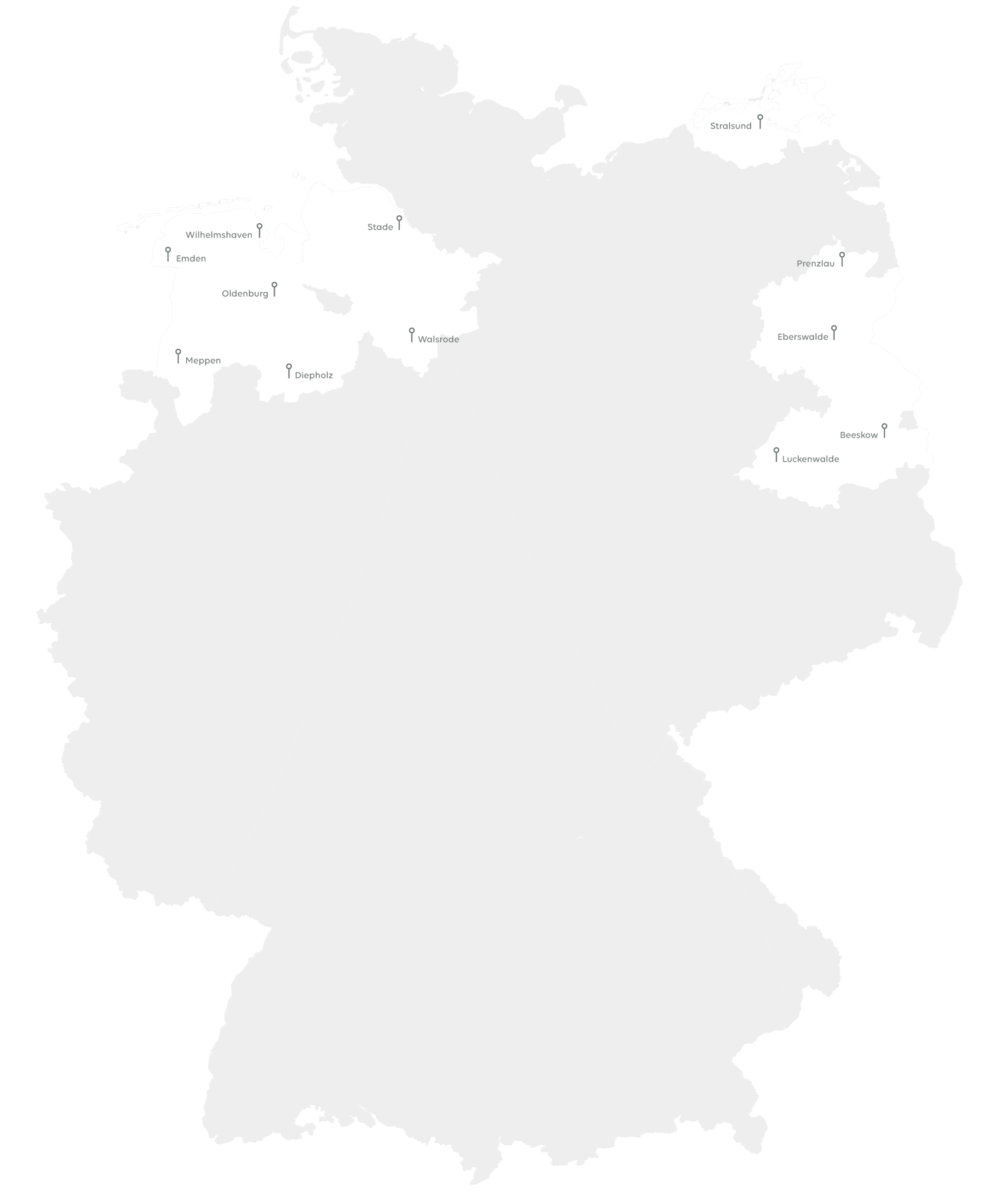 Eine Karte des Fördergebiets der EWE Stiftung