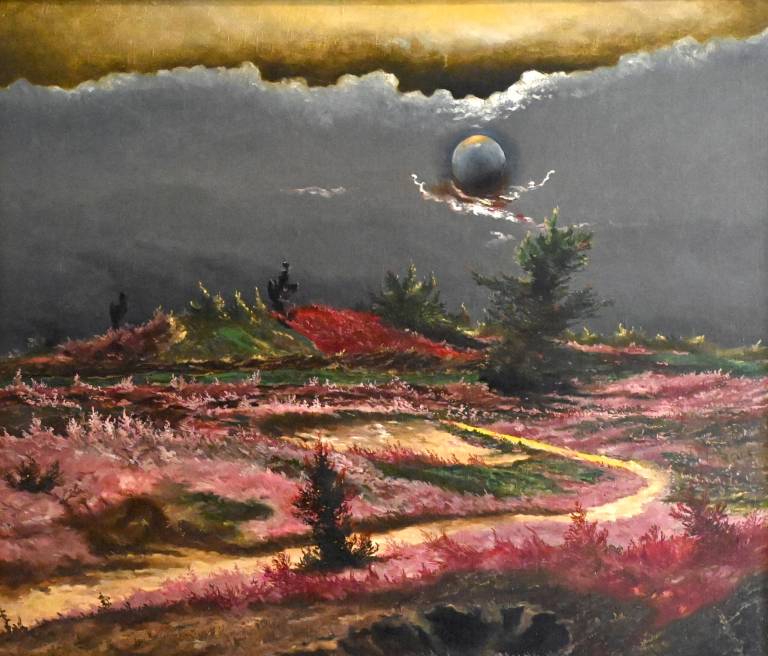 Das Gemälde Heidelandschaft (1970) von Franz Radziwill